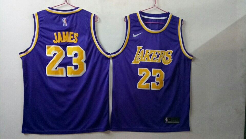 Men Los Angeles Lakers 23 James Purple Nike Game NBA Jerseys1